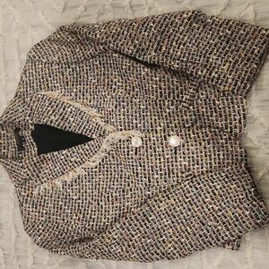 Multi Color Tailored Banu Paris Blazer with Textured Fabric Size 2!